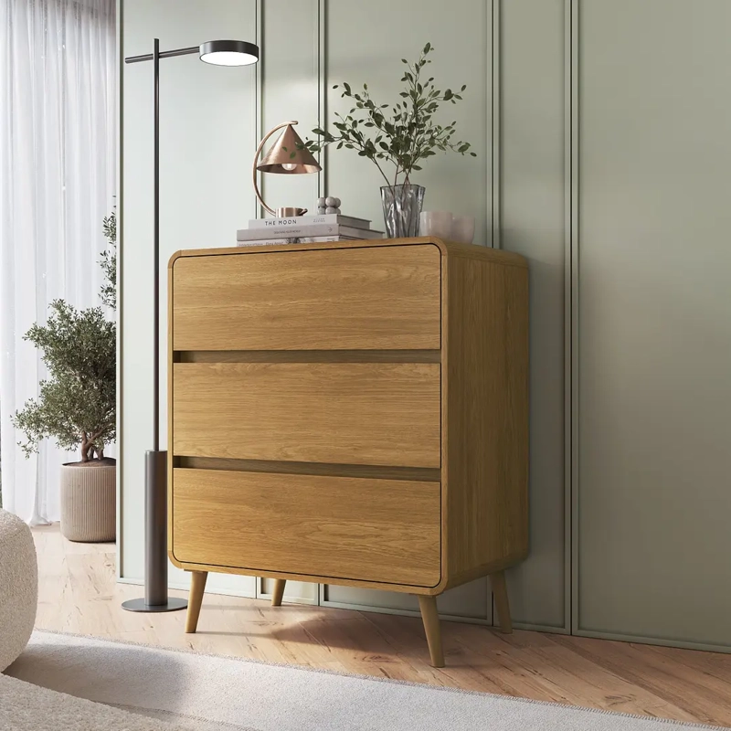 COMODA RETRO 3 CAJONES ROBLE - 3