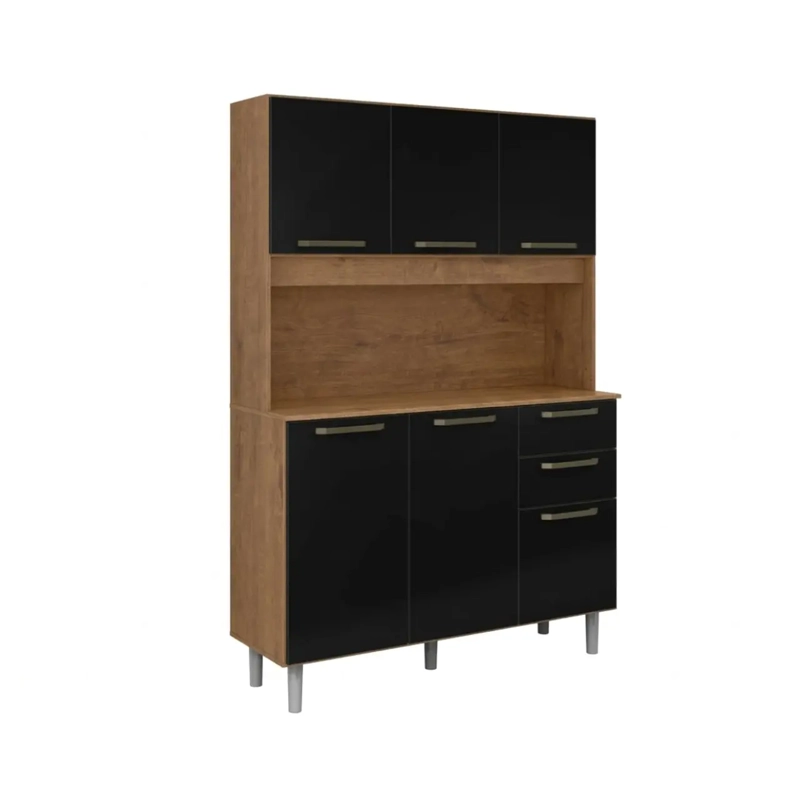 MUEBLE DE COCINA ALACENA Y DESPENSA NEGRO - 1