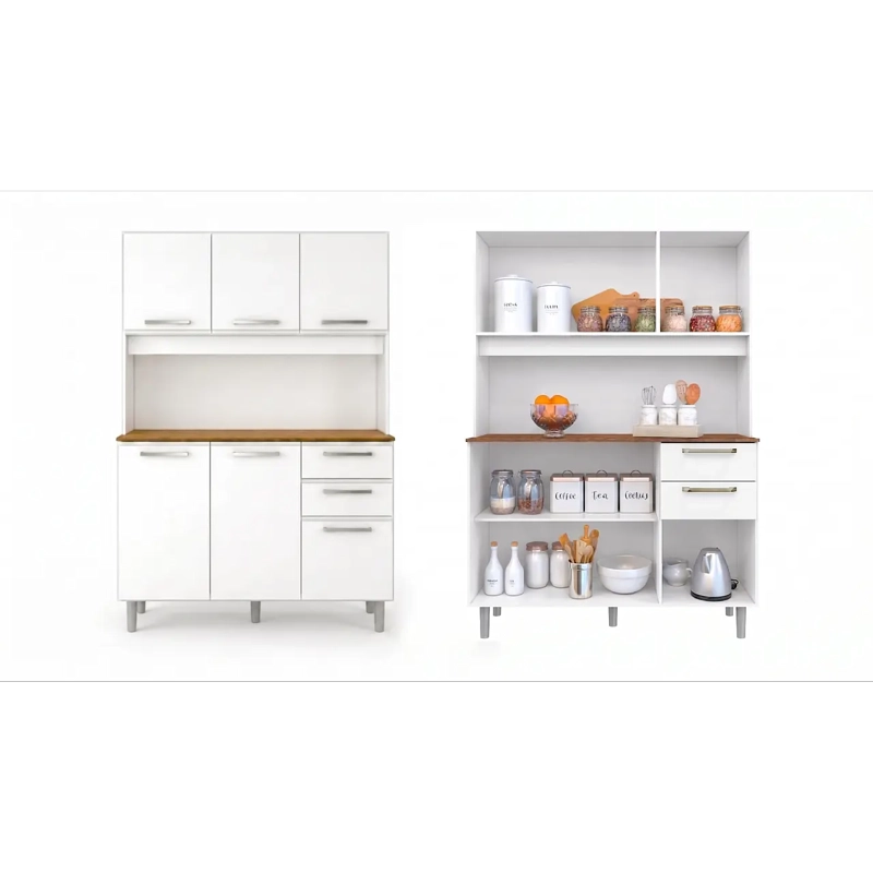 MUEBLE DE COCINA ALACENA Y DESPENSA BLANCO - 2