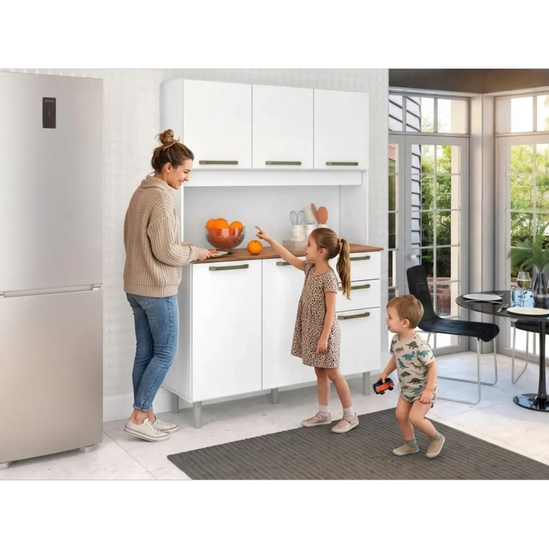 MUEBLE DE COCINA ALACENA Y DESPENSA BLANCO - 4
