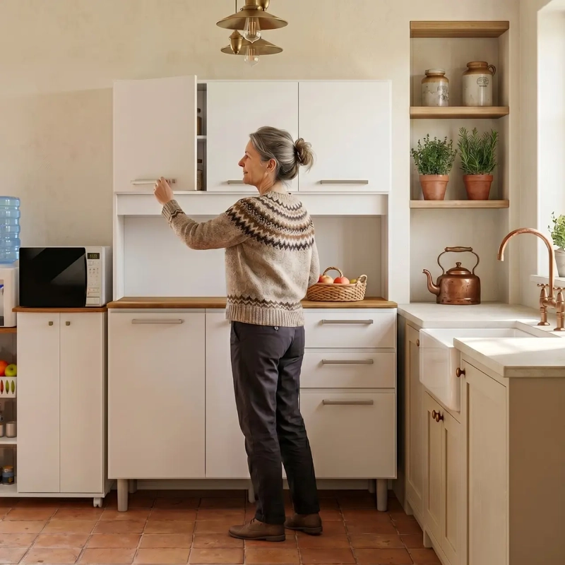 MUEBLE DE COCINA ALACENA Y DESPENSA BLANCO - 5