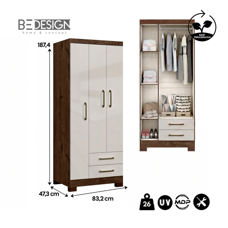 CLOSET ROPERO MULTIFUNCONAL FRANCIA ARENA - 6