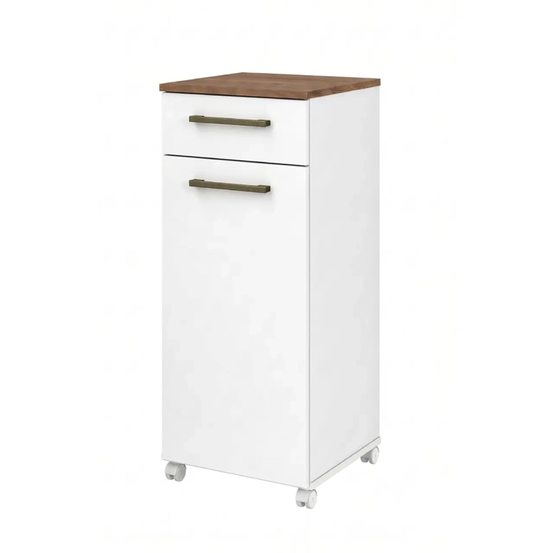 MUEBLE MULTIUSO AUXILIAR DE COCINA CON RUEDAS BLANCO - 1