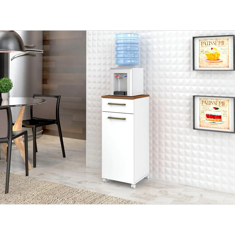 MUEBLE MULTIUSO AUXILIAR DE COCINA CON RUEDAS BLANCO - 3