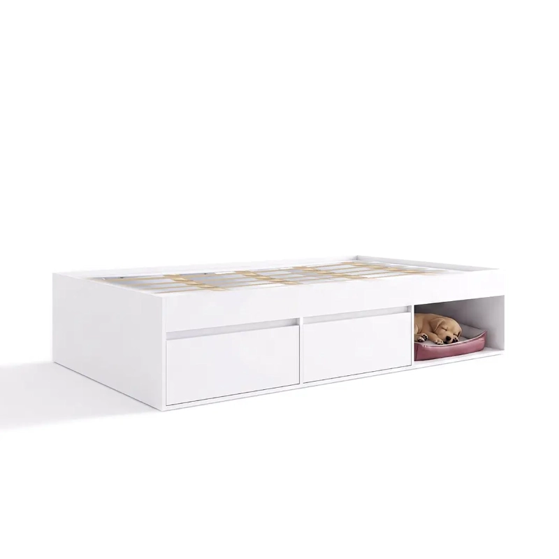 CAMA INFANTIL 1 PLAZA PETS CON 2 PUERTAS BLANCA - 2