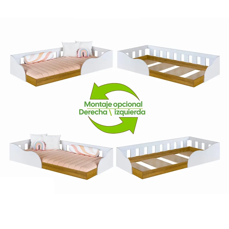 CAMA INFANTIL 1 PLAZA MONTESSORI MEMPHIS BLANCA - 6