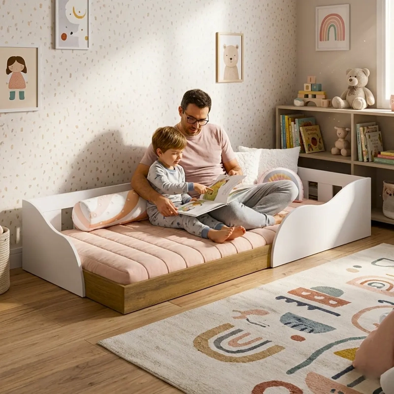 CAMA INFANTIL 1 PLAZA MONTESSORI MEMPHIS BLANCA - 8