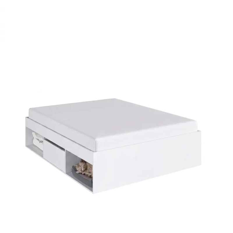 CAMA MULTIFUNCIONAL 2 PLAZAS PETS CON 2 CAJONES BLANCA - 1
