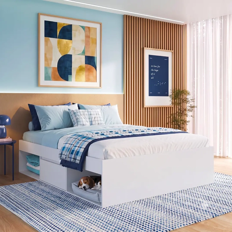 CAMA MULTIFUNCIONAL 2 PLAZAS PETS CON 2 CAJONES BLANCA - 7