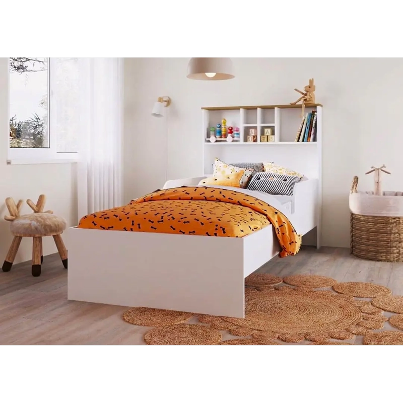 CAMA DE TRANSICION 1 PLAZA CON ESTANTE BLANCA - 5