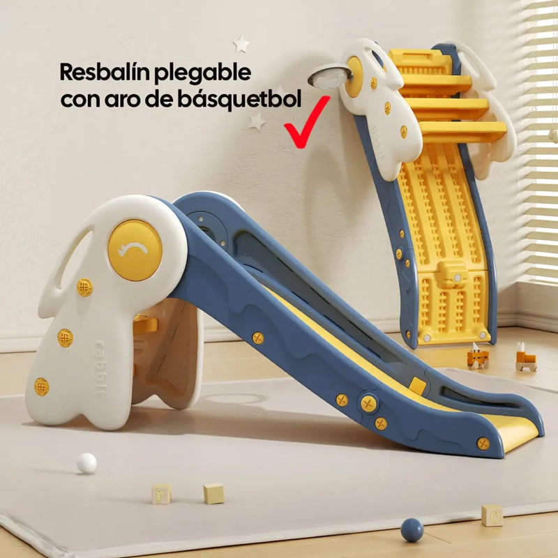 RESBALIN INFANTIL PLEGABLE CON ARO DE BASQUETBOL MULTICOLOR - 2
