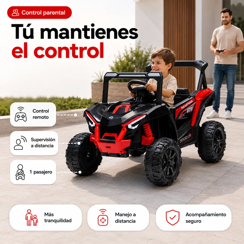 AUTO A BATERIA BUGGY NEGRO 4X2 12V CONTROL REMOTO Y BALANCEO - 5