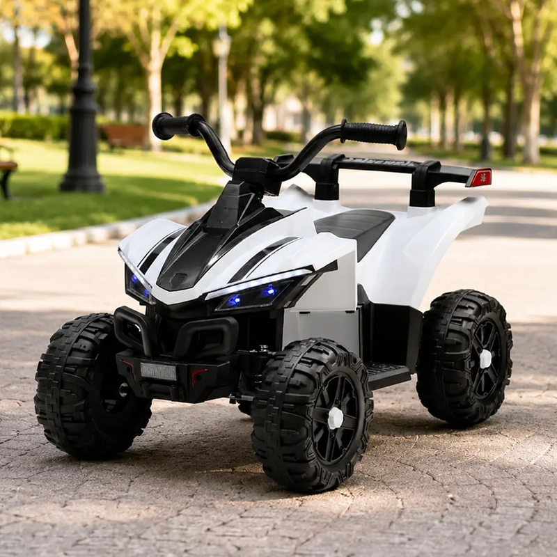 CUATRIMOTO INFANTILA BATERIA ATV BLANCO 12V DOBLE MOTOR - 1