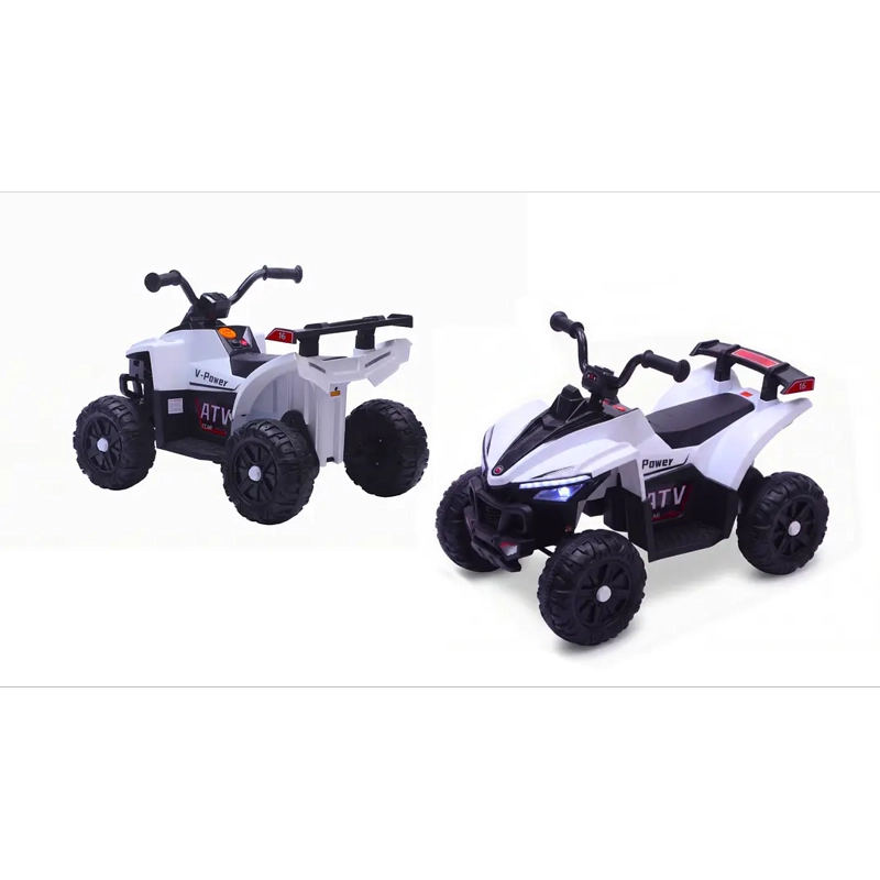 CUATRIMOTO INFANTILA BATERIA ATV BLANCO 12V DOBLE MOTOR - 2