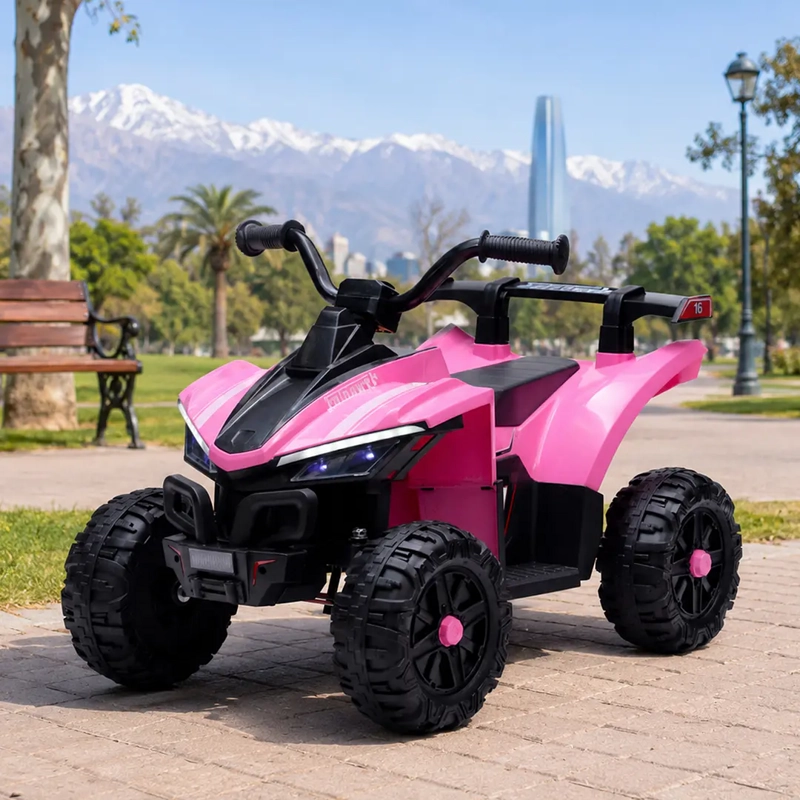 CUATRIMOTO INFANTILA BATERIA ATV ROSADO 12V DOBLE MOTOR - 5