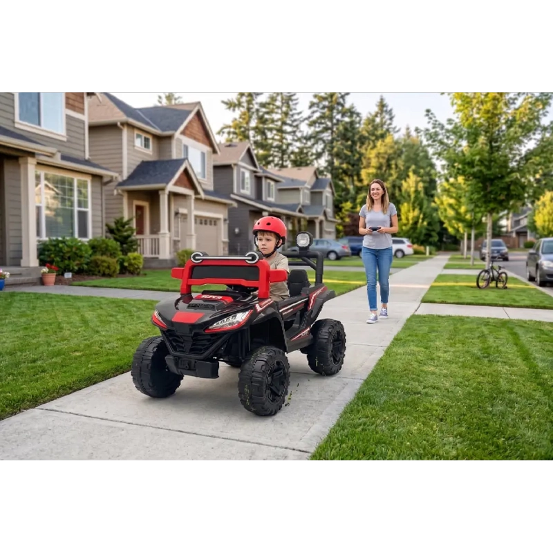 AUTO A BATERIA BUGGY MONSTER NEGRO 4X4 12V CONTROL REMOTO - 5