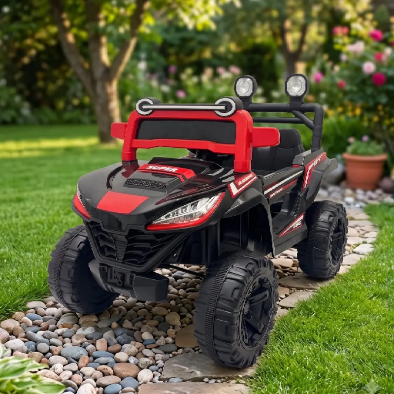 AUTO A BATERIA BUGGY MONSTER NEGRO 4X4 12V CONTROL REMOTO - 7