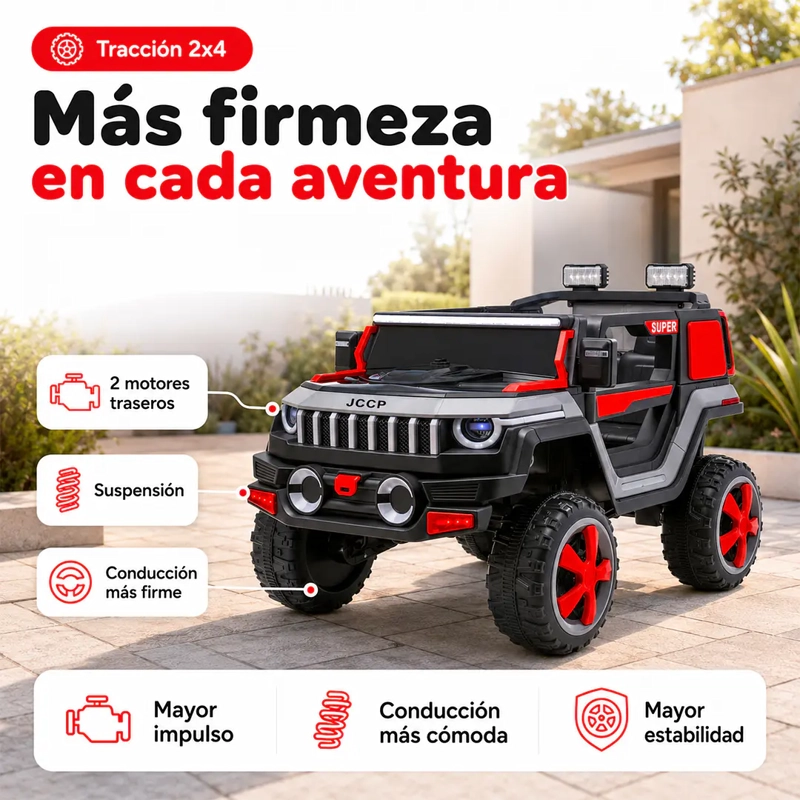 AUTO A BATERIA TODOTERRENO GRIS 12V BLUETOOTH CONTROL REMOTO - 5