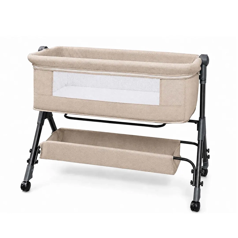 CUNA COLECHO PLEGABLE ANTIRREFLUJO Y BALANCEO BEIGE - 2