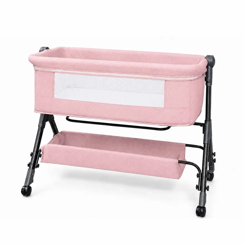 CUNA COLECHO PLEGABLE ANTIRREFLUJO Y BALANCEO ROSA - 2