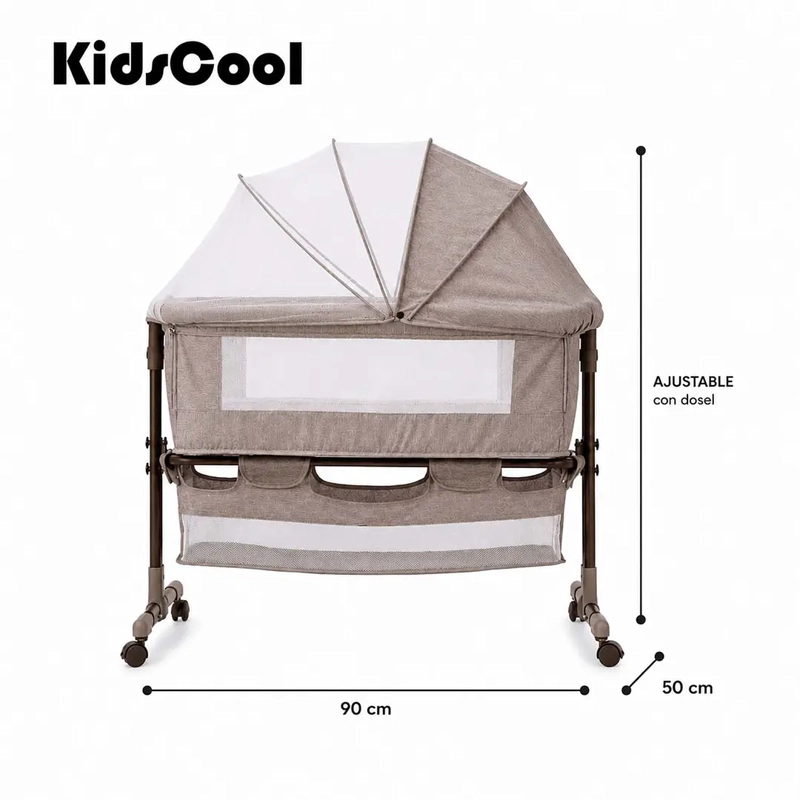 CUNA COLECHO PLEGABLE CON MOSQUITERO BEIGE - 8