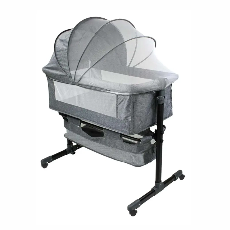 CUNA COLECHO PLEGABLE CON MOSQUITERO GRIS - 1
