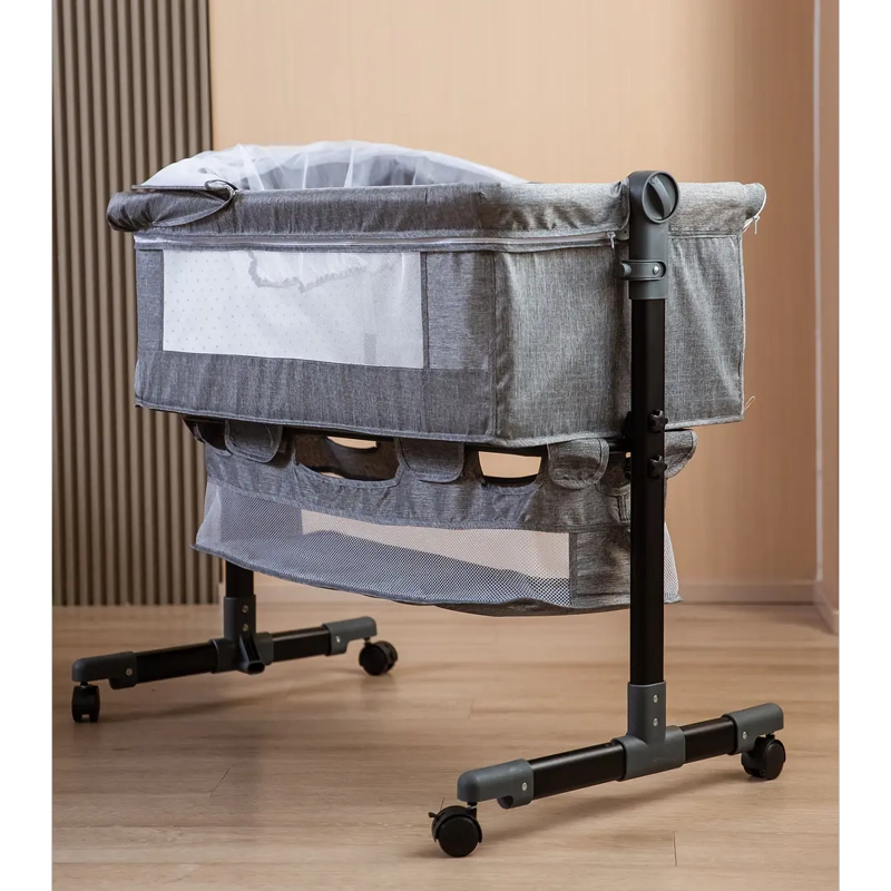 CUNA COLECHO PLEGABLE CON MOSQUITERO GRIS - 3