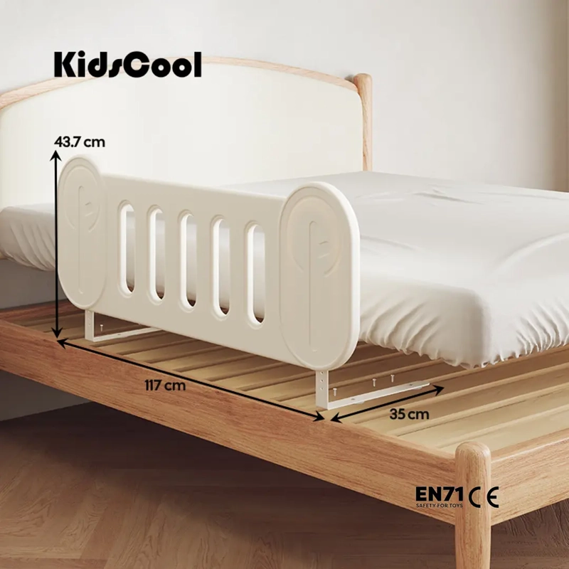 BARANDA DE CAMA INFANTIL FIJA PROTECTORA ANTICAIDAS PLASTICA BLANCA - 7