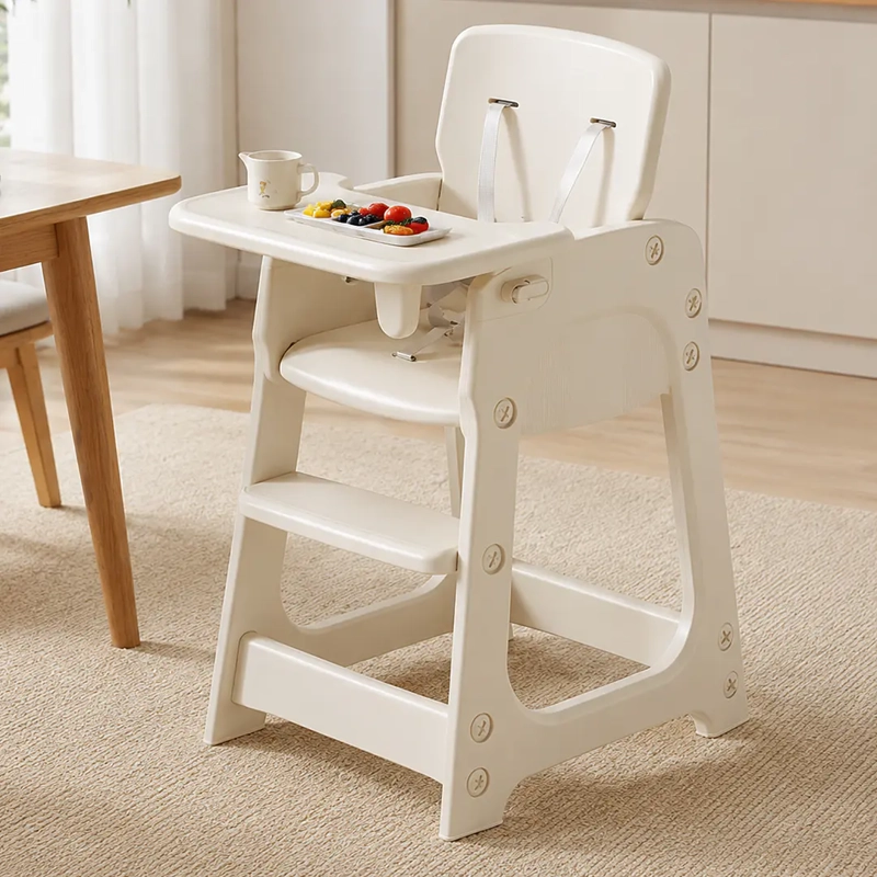 SILLA DE COMER ALTA CON BANDEJA EXTRAIBLE BEIGE - 1