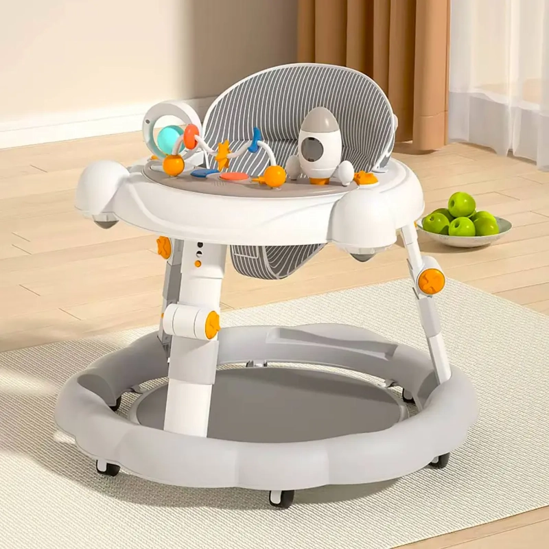 ANDADOR DE BEBE 4 EN 1 ANTIVUELCO PLEGABLE GRIS - 2
