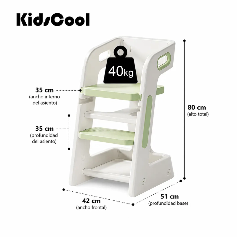 SILLA DE COMER Y TORRE DE APRENDIZAJE VERDE MENTA - 9