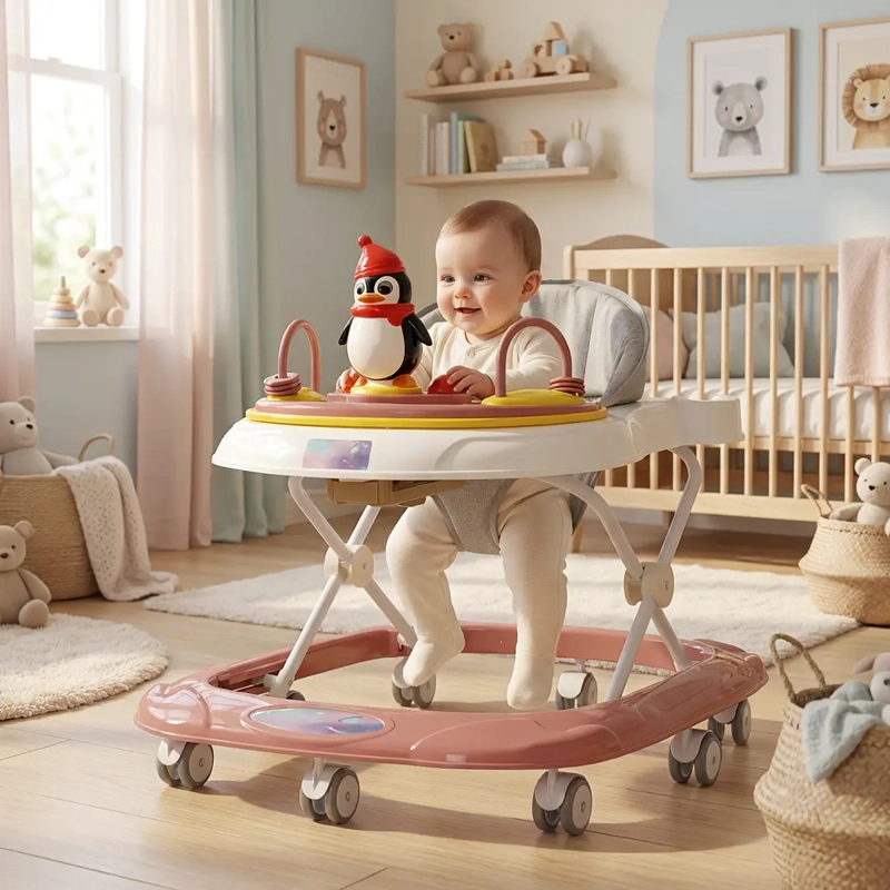 ANDADOR PARA BEBE PINGÜINO ROSADO - 6