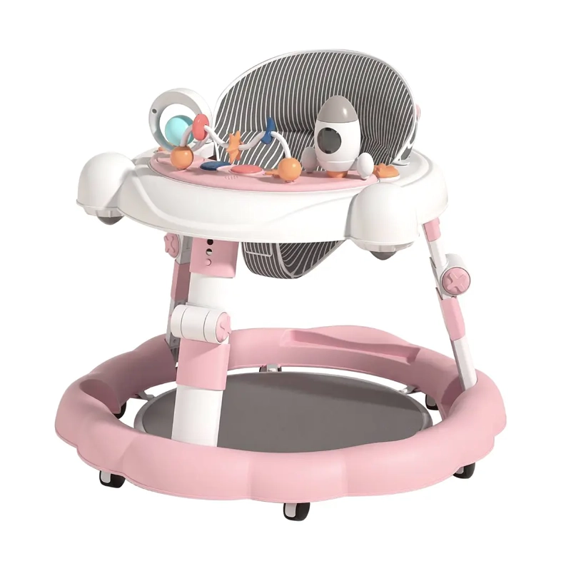 ANDADOR DE BEBE 4 EN 1 ANTIVUELCO PLEGABLE ROSADO - 1