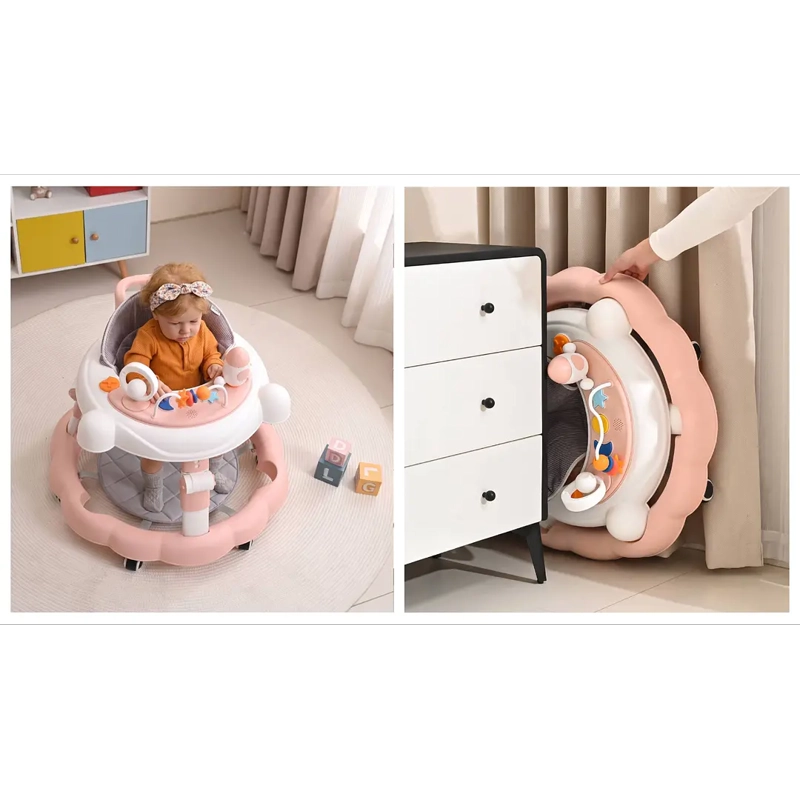 ANDADOR DE BEBE 4 EN 1 ANTIVUELCO PLEGABLE ROSADO - 5