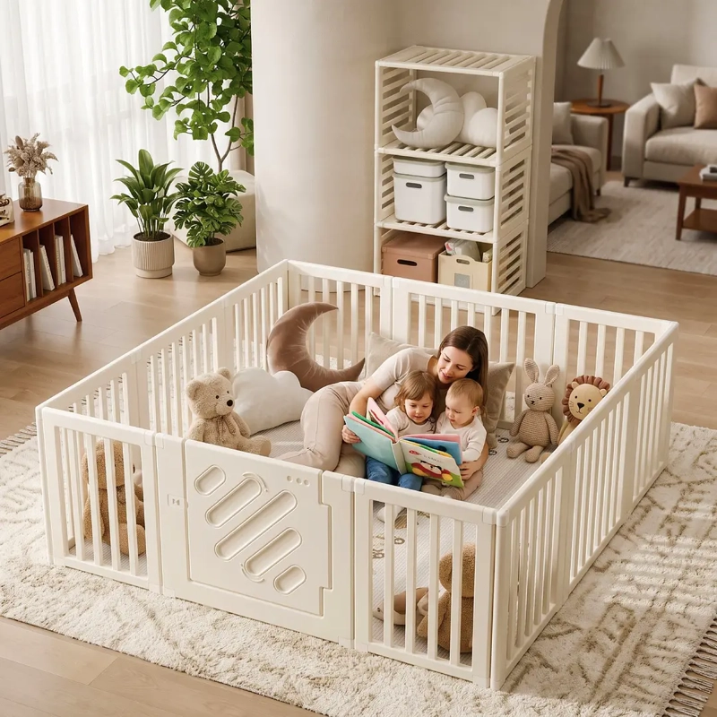CORRAL DE JUEGOS INFANTIL MODULAR 180 X 200CM  CON PUERTA - 3