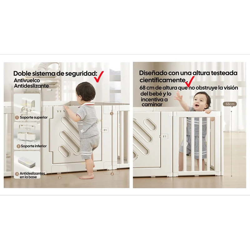 CORRAL DE JUEGOS INFANTIL MODULAR 180 X 200CM  CON PUERTA - 5