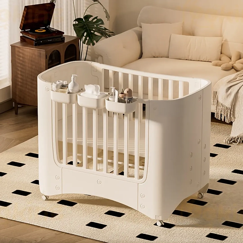 CUNA INFANTIL MOVIL PLASTICA CON RUEDAS BEIGE - 3