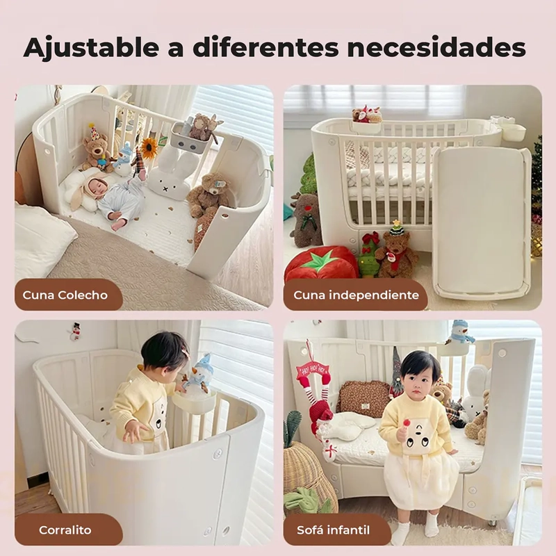 CUNA INFANTIL MOVIL PLASTICA CON RUEDAS BEIGE - 5