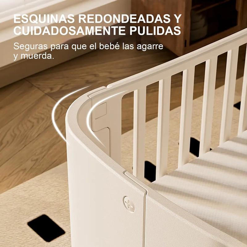 CUNA INFANTIL MOVIL PLASTICA CON RUEDAS BEIGE - 9