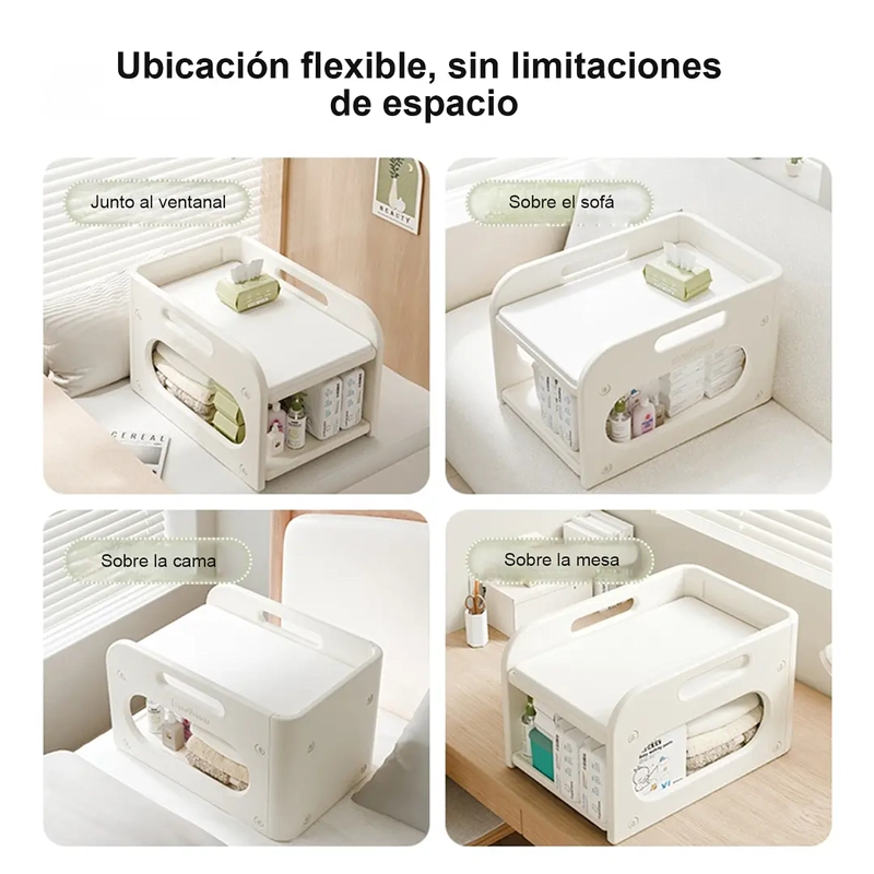 MUDADOR SOBREMESA COMPACTO CON ESTANTE BLANCO MARFIL - 5