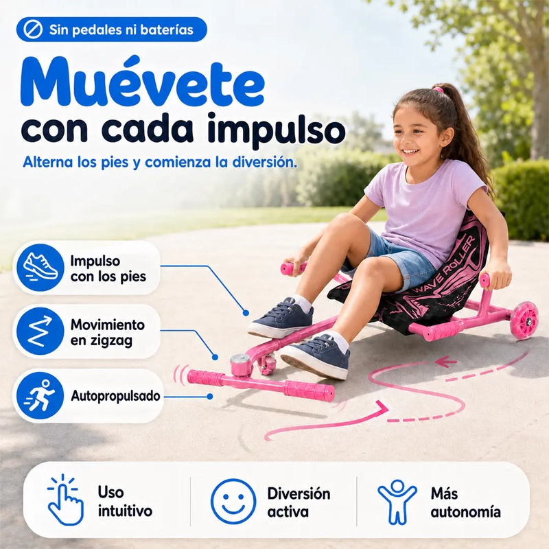 EASY ROLLER CON LUCES ROSADO WAVE ROLLER - 2