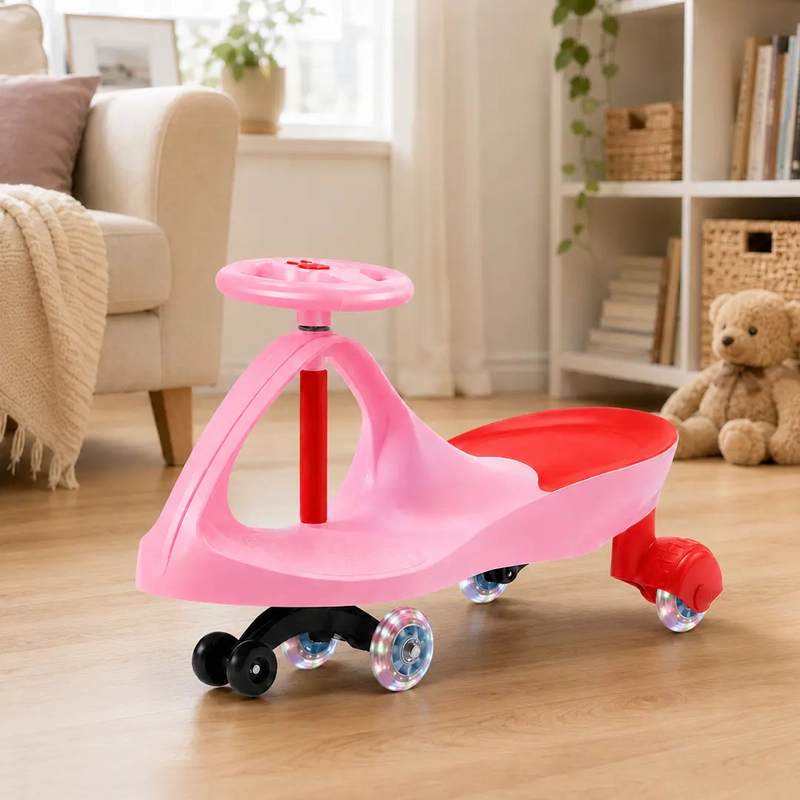 SWING CAR AUTO GIRATORIO ROSADO CON LUCES - 1
