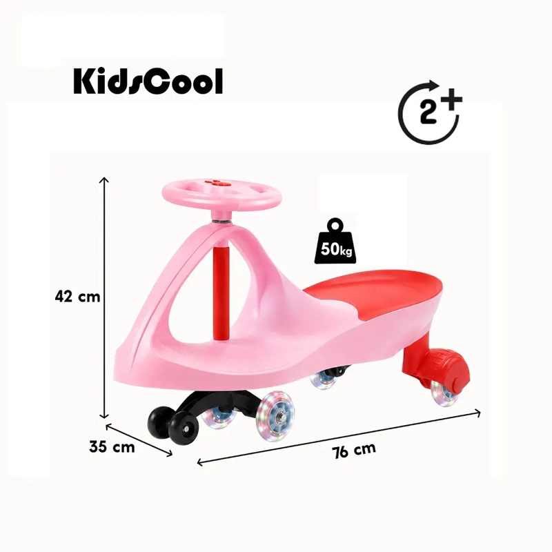 SWING CAR AUTO GIRATORIO ROSADO CON LUCES - 6