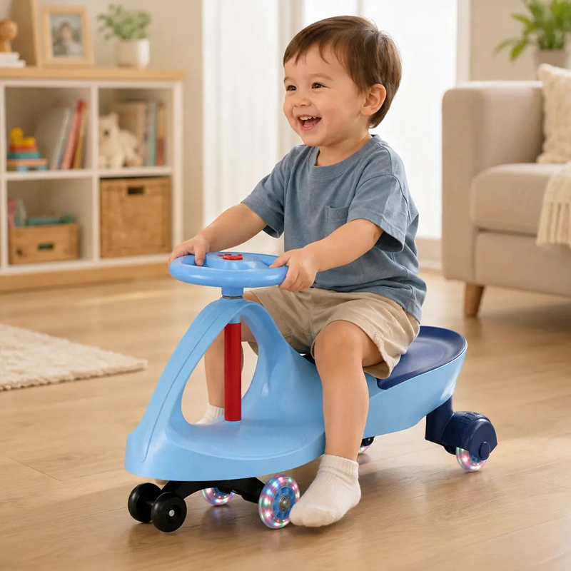 SWING CAR AUTO GIRATORIO AZUL CON LUCES - 3