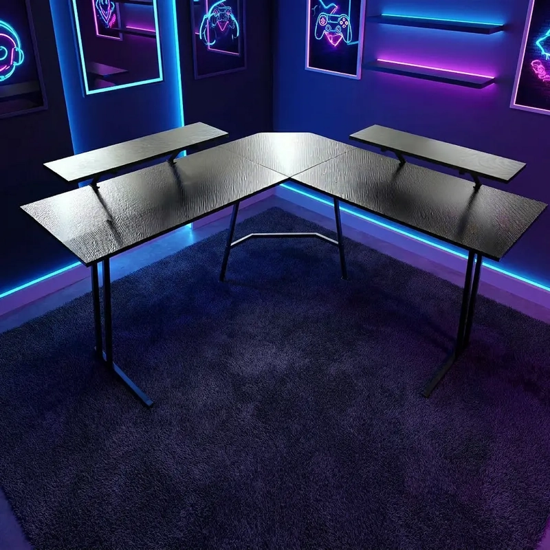 ESCRITORIO GAMER CON LUCES TIPO L - 4