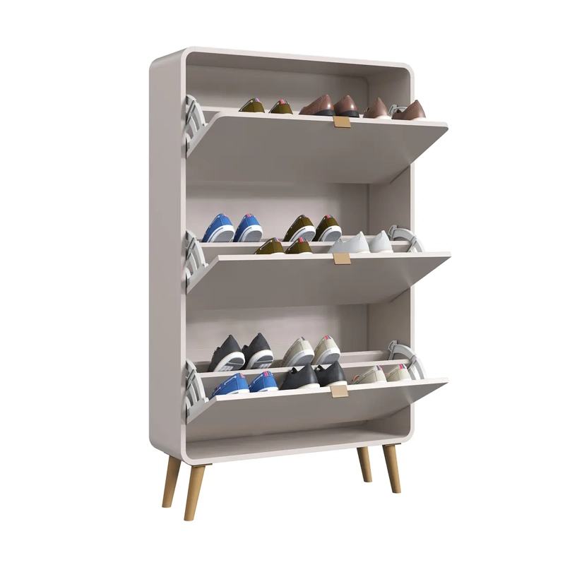 ZAPATERO RETRO 3 PUERTAS ABATIBLES BEIGE - 2