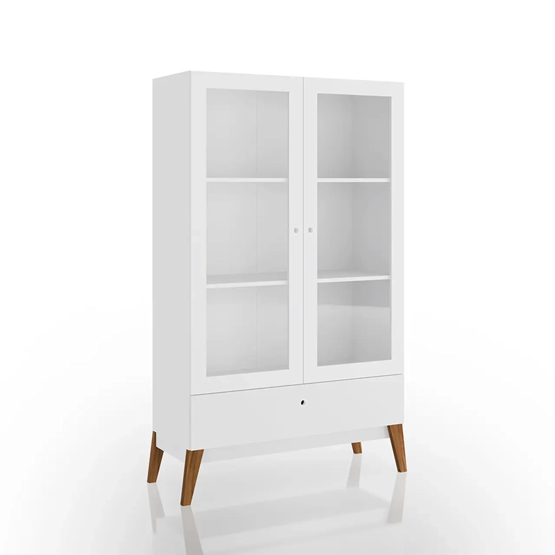 VITRINA 1 CAJON 2 PUERTAS BAHAMAS BLANCO - 1