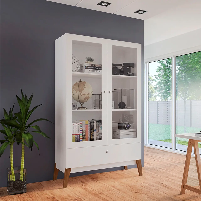 VITRINA 1 CAJON 2 PUERTAS BAHAMAS BLANCO - 3