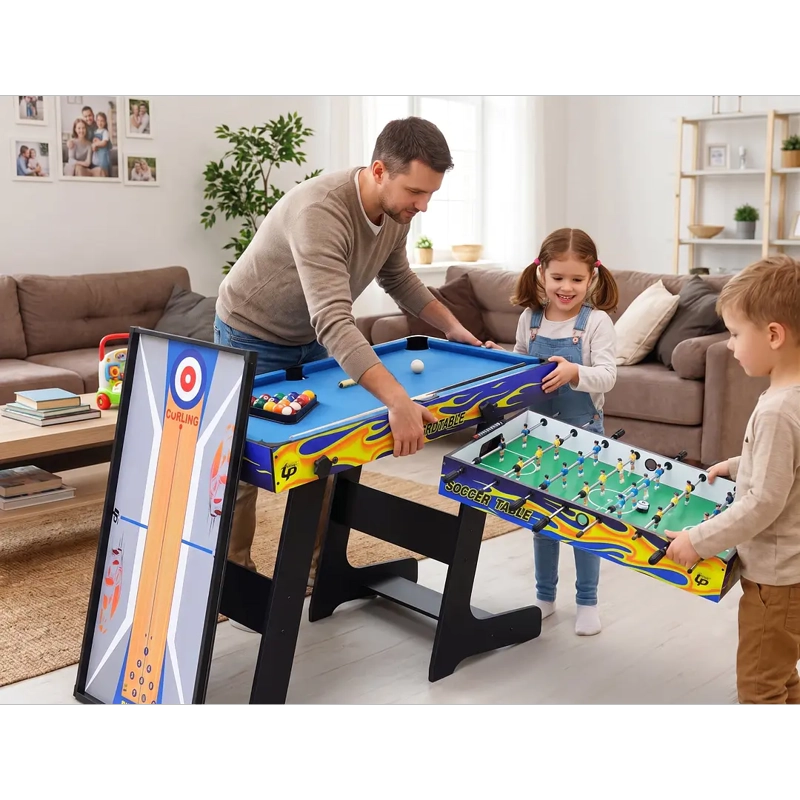 MESA DE JUEGOS PLEGABLE 5 EN 1  TACA TACA POOL PING PONG - 7