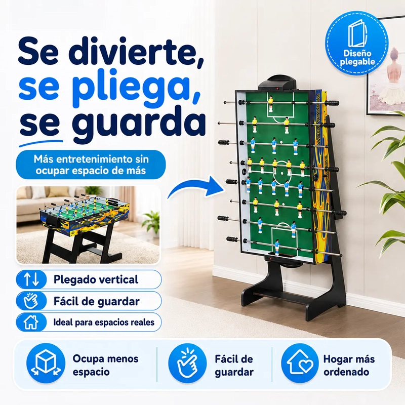 MESA DE JUEGOS PLEGABLE 5 EN 1  TACA TACA POOL PING PONG - 9